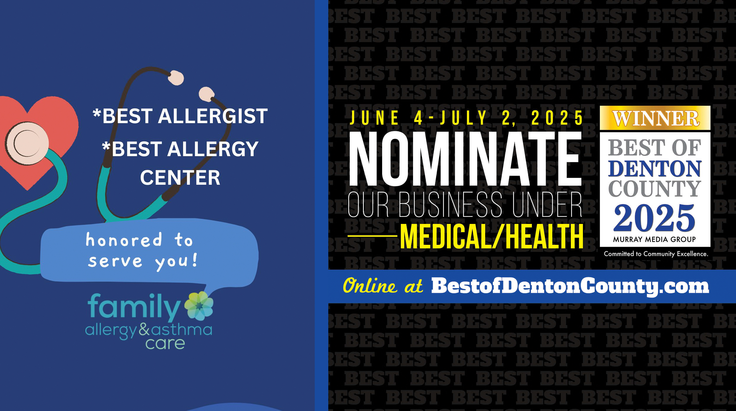 Nominate Family Allergy And Asthma Care Best Allergist and Best Allergy Center https://bestofdentoncounty.com/medical-health/